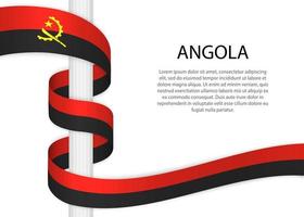 golvend lint Aan pool met vlag van Angola. sjabloon voor onafhankelijk vector