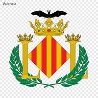 embleem van Valencia . stad van Spanje. vector