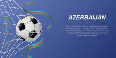 voetbal achtergrond met vliegend linten in kleuren van de vlag van Azerbeidzjan vector
