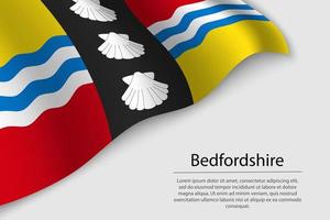 Golf vlag van bedfordshire is een provincie van Engeland. banier of ribbe vector
