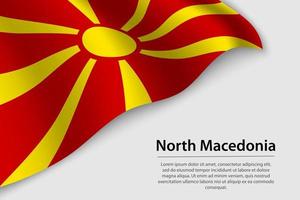 Golf vlag van noorden Macedonië Aan wit achtergrond. banier of ribbe vector