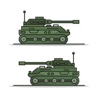 tank geïllustreerd op witte achtergrond vector