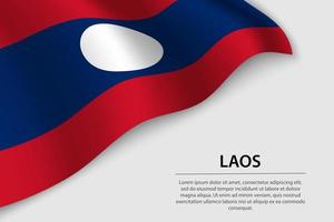 Golf vlag van Laos Aan wit achtergrond. banier of lint vector t