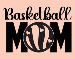 basketbal, mam typografie t-shirt vector kunst voor moeder dag, mama, mama, Svg, typografie t overhemd ontwerp