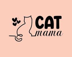 kat mama, typografie t-shirt vector kunst voor moeder dag, mama, mama, Svg, typografie t overhemd ontwerp