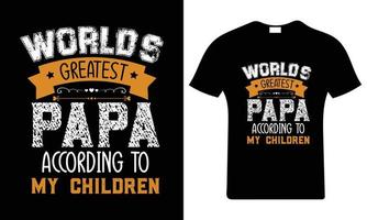 s werelds beste papa volgens naar mijn kinderen. gelukkig vader dag t-shirt. vader t overhemd vector. vaderschap geschenk overhemd ontwerp. vector