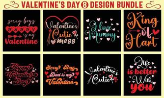 Valentijnsdag dag typografie t-shirt ontwerp bundel vector