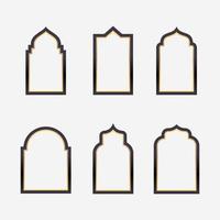islamitische stijl grens en frame ontwerp sjabloon vectorelement. geschikt voor ontwerpelement van ramadan-poster, eid mubarak-wenskaart en moskeeboogvorm voor islamitische citaattekst. vector