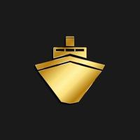 schip, icoon goud icoon. vector illustratie van gouden stijl Aan donker achtergrond