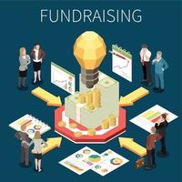 crowdfunding isometrische concept vector