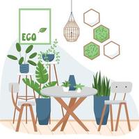 eco cafe tafel samenstelling vector
