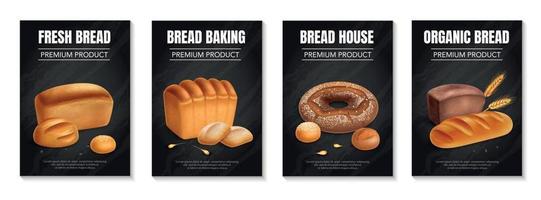 realistisch brood poster reeks vector