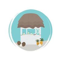 schattig logo of icoon vector met tiki bar, illustratie Aan cirkel met borstel textuur, voor sociaal media verhaal en highlights