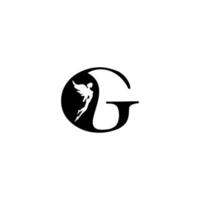 brief g logo ontwerp met fee beeld net zo decoratie vector