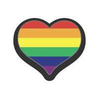 regenboog vlag in hart vorm geven aan. trots lgbtq liefde. lesbienne, homo, biseksueel, transgender, vreemd symbool. vlak icoon geïsoleerd Aan wit achtergrond vector