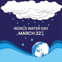 wereld water dag illustratie in sociaal media post plein kader vector