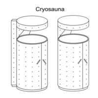 cryosauna ijs behandeling vector illustratie voor goedaardig en kwaadaardig