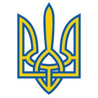jas armen Oekraïne drietand geel blauw vlag jas armen symbool Oekraïne vector