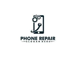 abstract telefoon reparatie logo, telefoon onderhoud logo vector