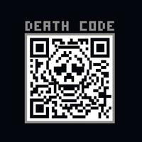 qr code met een schedel Aan het, wijnoogst ontwerp t overhemden vector