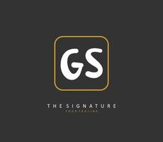 g s gs eerste brief handschrift en handtekening logo. een concept handschrift eerste logo met sjabloon element. vector