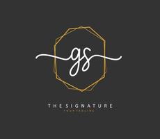 g s gs eerste brief handschrift en handtekening logo. een concept handschrift eerste logo met sjabloon element. vector