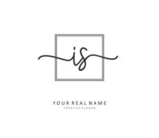 ik s is eerste brief handschrift en handtekening logo. een concept handschrift eerste logo met sjabloon element. vector