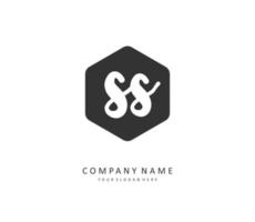 s ss eerste brief handschrift en handtekening logo. een concept handschrift eerste logo met sjabloon element. vector