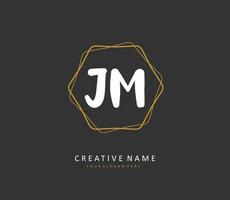 j m jm eerste brief handschrift en handtekening logo. een concept handschrift eerste logo met sjabloon element. vector