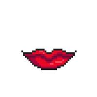 rood sexy lip in pixel kunst stijl vector