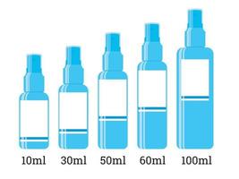 vector verstuiven flessen van divers maten