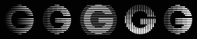 reeks monogram logo brief g lijnen abstract modern kunst vector illustratie