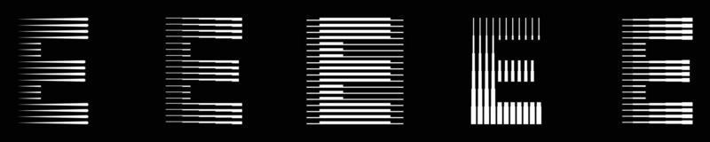reeks monogram logo brief e lijnen abstract modern kunst vector illustratie