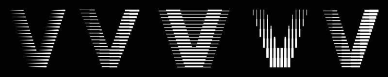 reeks monogram logo brief v lijnen abstract modern kunst vector illustratie