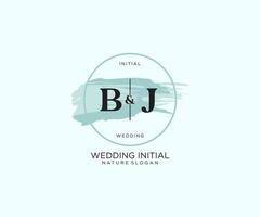 eerste bj brief schoonheid vector eerste logo, handschrift logo van eerste handtekening, bruiloft, mode, juwelen, boetiek, bloemen en botanisch met creatief sjabloon voor ieder bedrijf of bedrijf.