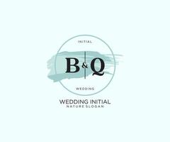 eerste bq brief schoonheid vector eerste logo, handschrift logo van eerste handtekening, bruiloft, mode, juwelen, boetiek, bloemen en botanisch met creatief sjabloon voor ieder bedrijf of bedrijf.