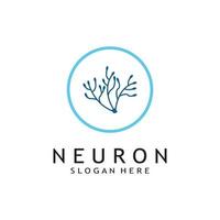 zenuw cel logo of neuron logo met vector sjabloon