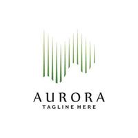 Aurora licht Golf logo sjabloon vector