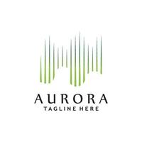 Aurora licht Golf logo sjabloon vector