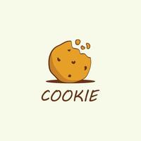 tekenfilm chocola koekjes logo sjabloon. vector illustratie.