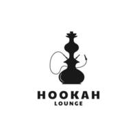 hookah shisha silhouet logo sjabloon voor bar, cafe en club. vector