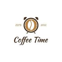 koffie tijd vector illustratie logo sjabloon met vlak concept.