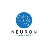 zenuw cel logo of neuron logo met vector sjabloon