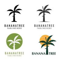 banaan boom silhouet vector gemakkelijk logo sjabloon.