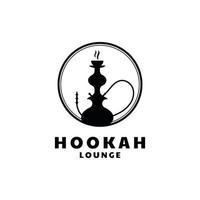 hookah shisha silhouet logo sjabloon voor bar, cafe en club. vector