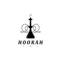 hookah shisha silhouet logo sjabloon voor bar, cafe en club. vector