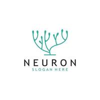 zenuw cel logo of neuron logo met vector sjabloon