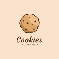 tekenfilm chocola koekjes logo sjabloon. vector illustratie.