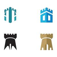 vector kasteel logo icoon sjabloon