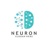 zenuw cel logo of neuron logo met vector sjabloon
